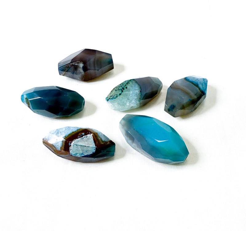 Agate and Quartz Faceted Focal Gemstone Bead | 16x41mm Focal Bead | DIY Jewelry | One Bead