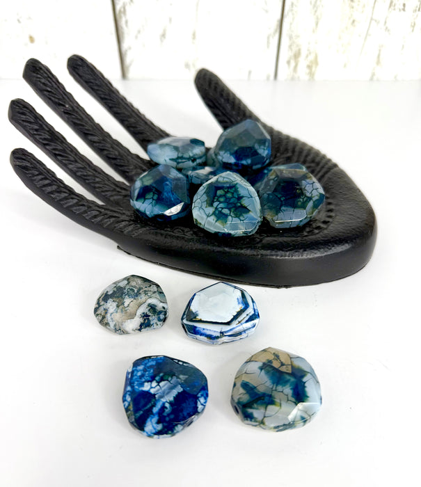 30mm Faceted Agate Gemstone Beads – Unique Polygon Shape for Jewelry Making - One Piece