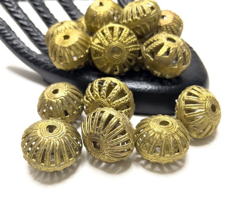 22x31mm Large Hollow African Brass Spacers | Large African Cage Beads | DIY Jewelry Designs | 1 Bead or Full Strand
