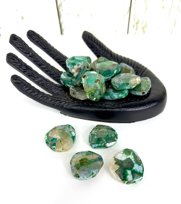 30mm Faceted Agate Gemstone Beads – Unique Polygon Shape for Jewelry Making - One Piece