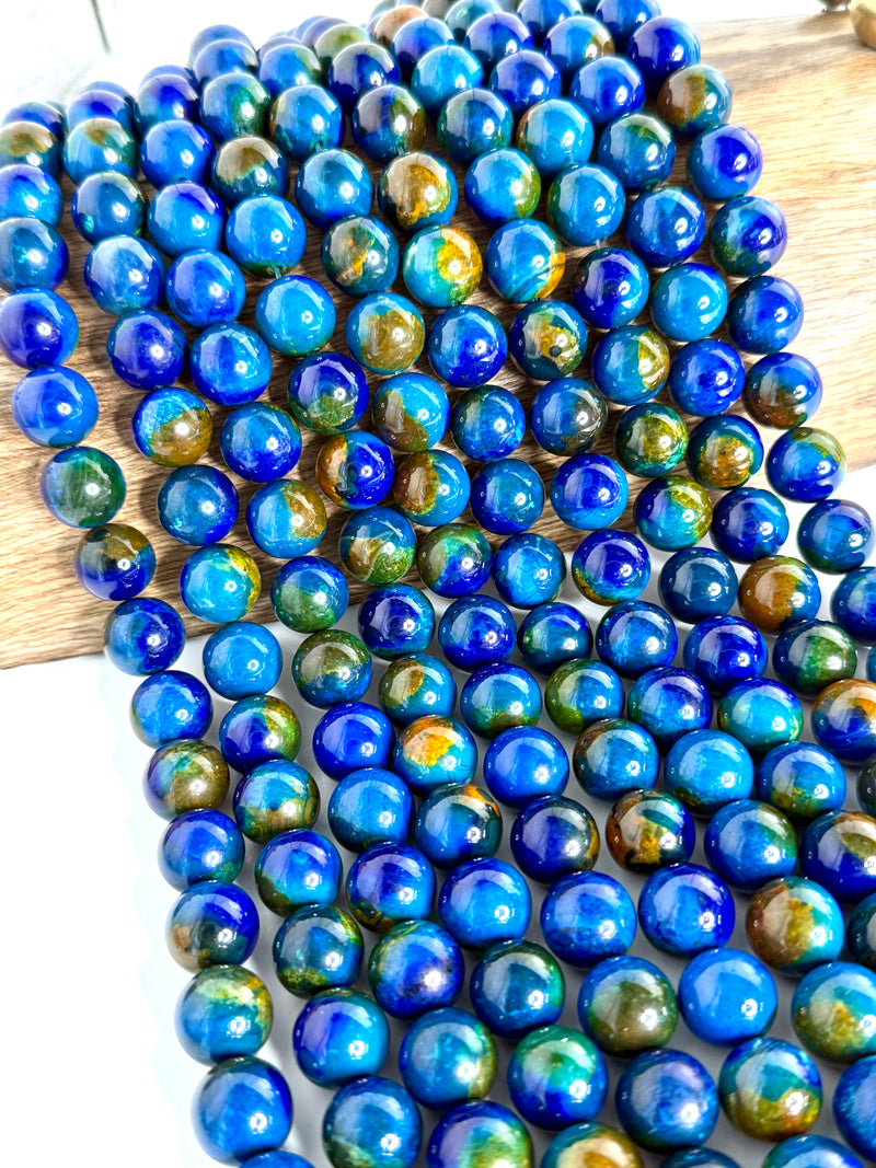 14mm Smooth Fire Agate Gemstone Beads | Multicolor Agate Beads | DIY Jewelry Designs | 15" Strand