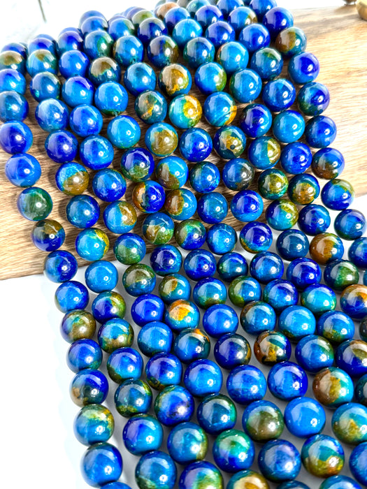 14mm Smooth Fire Agate Gemstone Beads | Multicolor Agate Beads | DIY Jewelry Designs | 15" Strand
