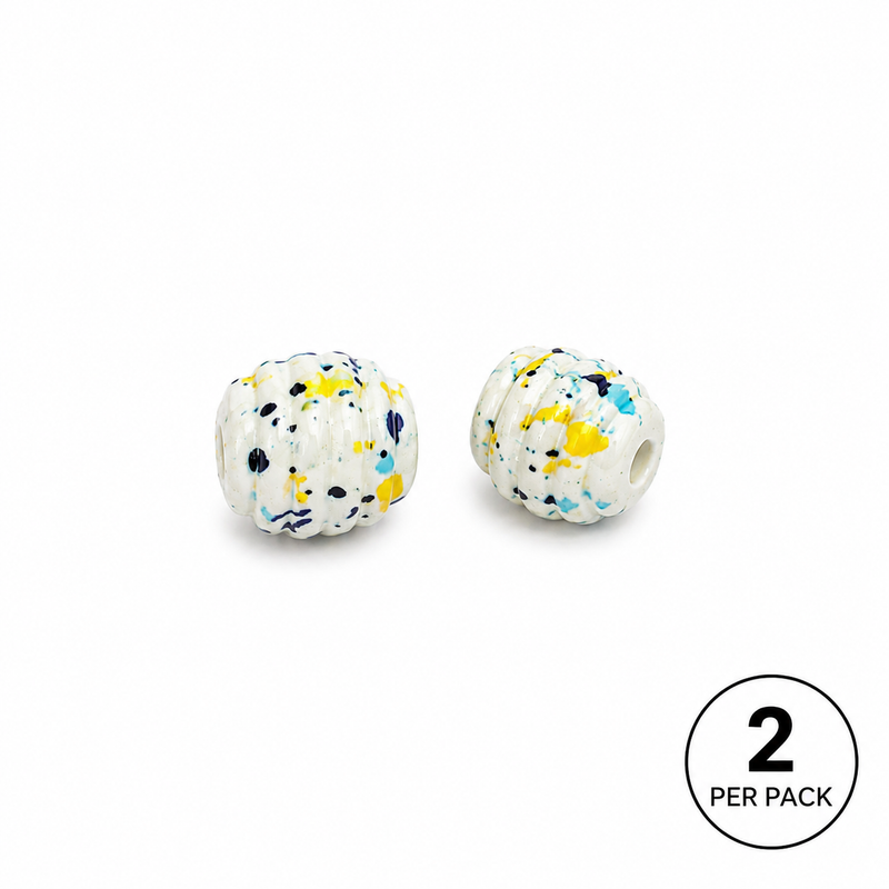 Paint Splatter Acrylic Beads – 25mm & 35mm | 2 Per Pack