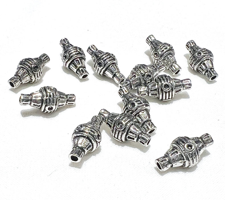 9x19mm Pewter Spacer Beads| Pewter Beads | Bicone Shape | DIY Jewelry Designs