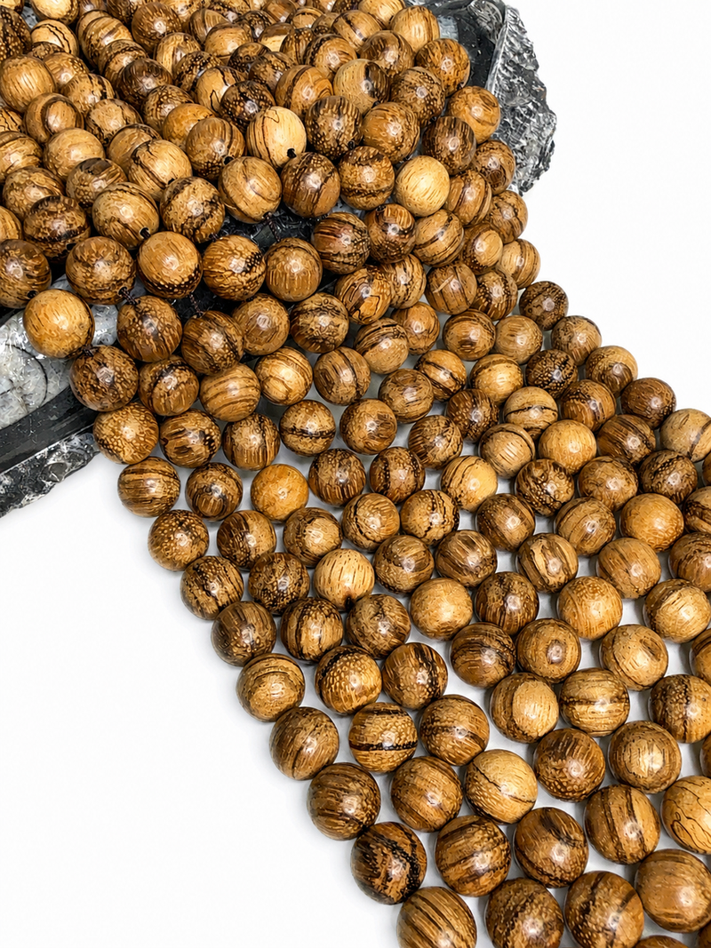 Natural Wood Round Beads 10mm–18mm | Fragrant & Non-Fragrant | 15-Inch Strand