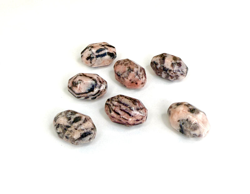 14x21mm Faceted Zebra Jasper Gemstone Bead | Faceted Pink Zebra Jasper Focal Bead | DIY Jewelry Designs | 1 Pcs