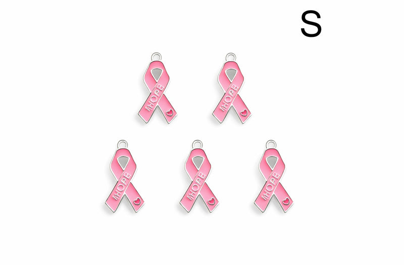 Breast Cancer Awareness Charms | Pink Ribbon, Hope & Butterfly Charms | 19 Styles | Jewelry Making Supplies | 5 Pieces