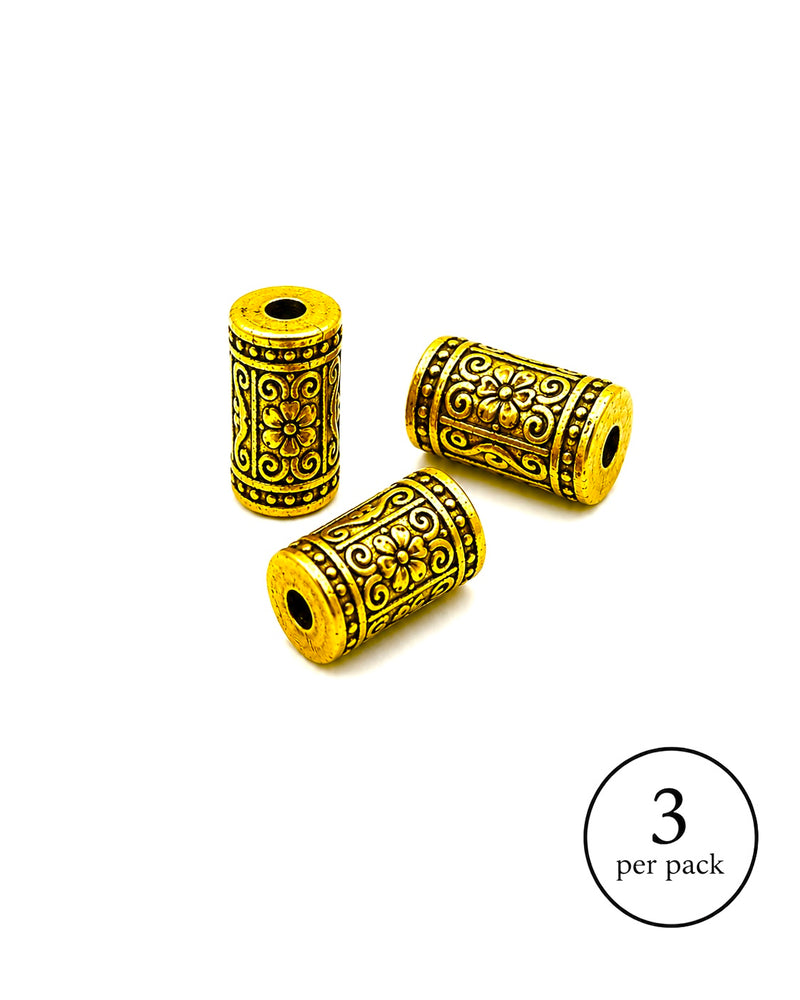 Gold Tibetan Style Allow Beads with Flowers