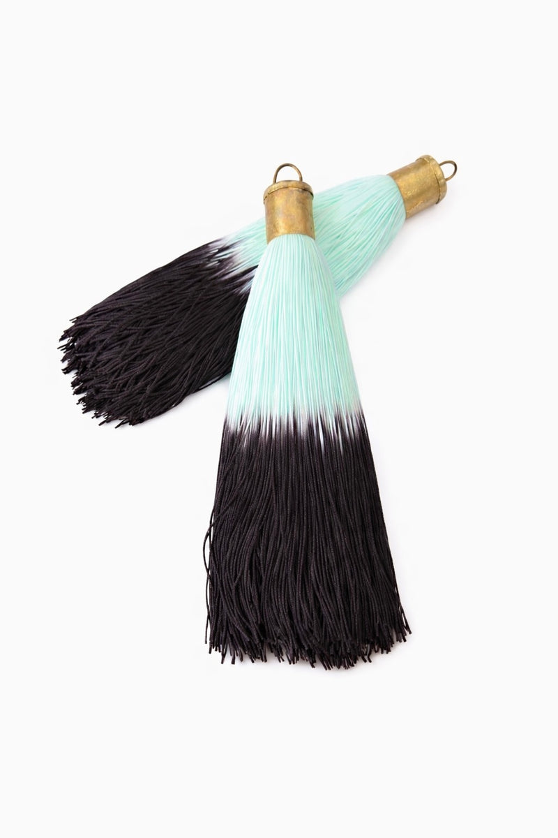 9 Inch Long Silk Tassels with Textured Brass Caps – Vibrant Jewelry Making Components for Statement Necklaces, Earrings & DIY Designs - 24 Colors