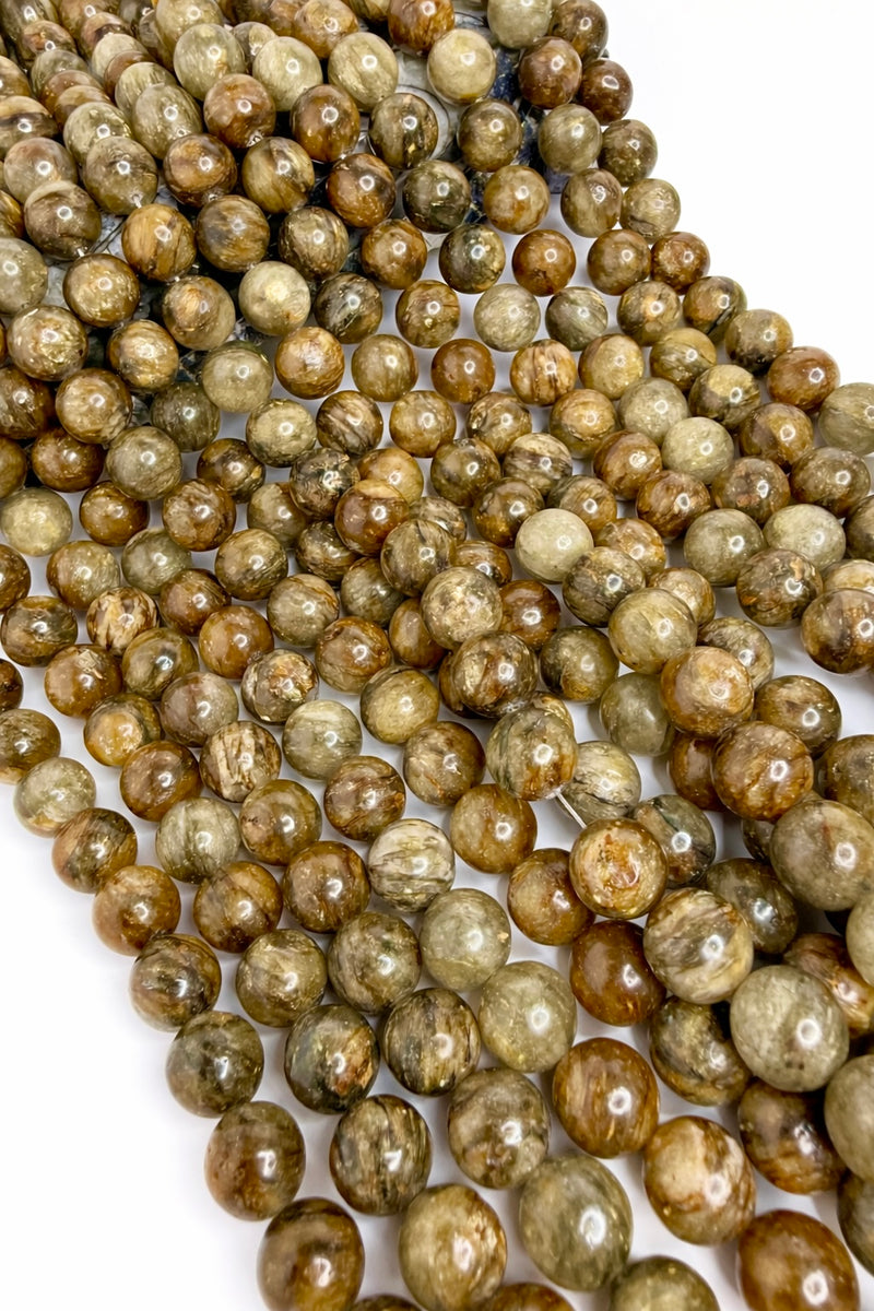12mm Smooth Calcite Gemstone Beads – Natural Earth Tone Round Stone Beads – 15” Strand