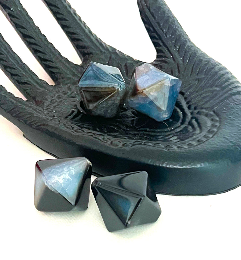 32x35mm Faceted Aate Gemstone Centerpiece Bead | 30x35mm Diamond Shape Bead | DIY Jewelry |1 Piece