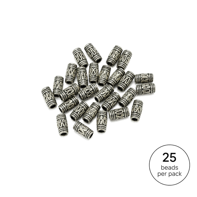 5x10mm Tibetan Silver Metal Spacer Beads | 25 Beads
