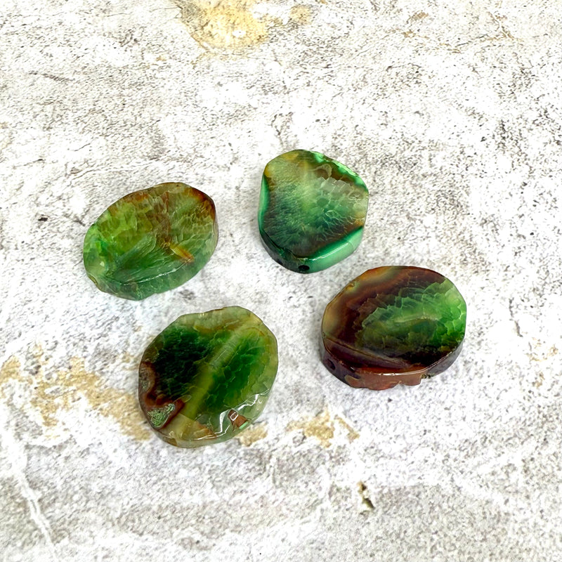 Agate Slab Centerpiece Bead | Beautiful Hues of Green & Brown | 2 Sizes Available | DIY Jewelry Designs | 1 Pcs