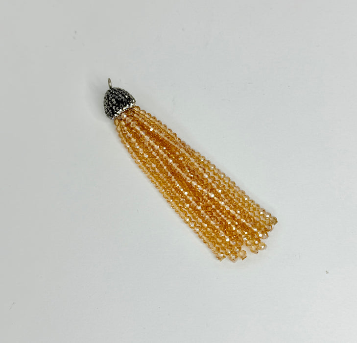 3” & 3.5" Beaded Tassels | Crystal Tassels | Tassels with Micro Pave' Caps | DIY Jewelry Designs | 1 Tassel