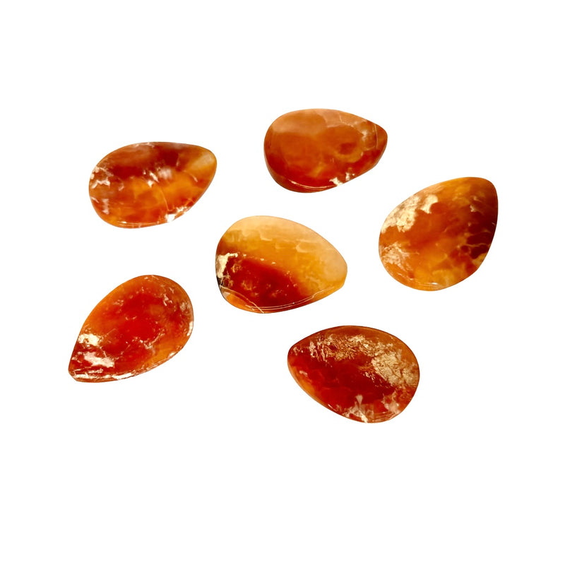 6x40mm Orange Fire Agate Teardrop Centerpieces Beads | Teardrop Beads | DIY Jewelry Designs | 1 Piece