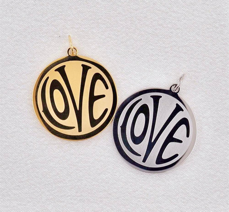 30mm Stainless Steel Charms | Love Charms | Silver Gold Stainless Steel | DIY Jewelry Designs | 1 Charm