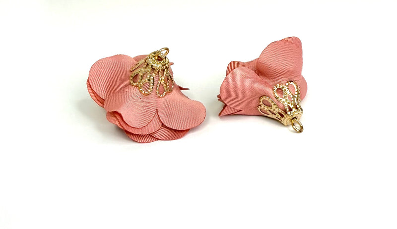 1" Tassels | Mini Flower Tassels | Light Gold Cap | Tassel Pendants | Sold in Pairs | Multiple Colors | DIY Jewelry Designs