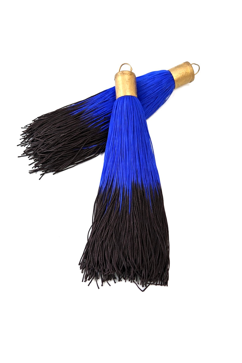 9 Inch Long Silk Tassels with Textured Brass Caps – Vibrant Jewelry Making Components for Statement Necklaces, Earrings & DIY Designs - 24 Colors