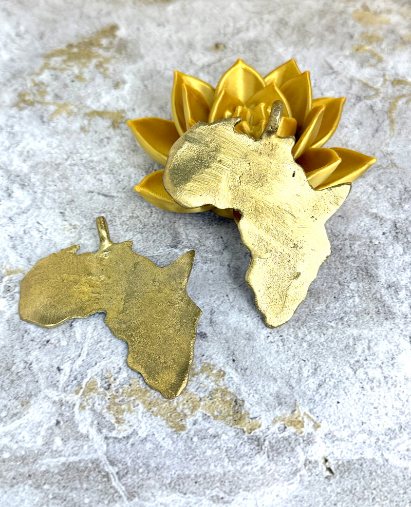 3.15" Brass Africa Pendant | The Motherland Pendant | DIY Jewelry Designs | 1 Pcs