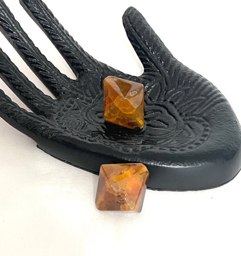 32x35mm Faceted Aate Gemstone Centerpiece Bead | 30x35mm Diamond Shape Bead | DIY Jewelry |1 Piece