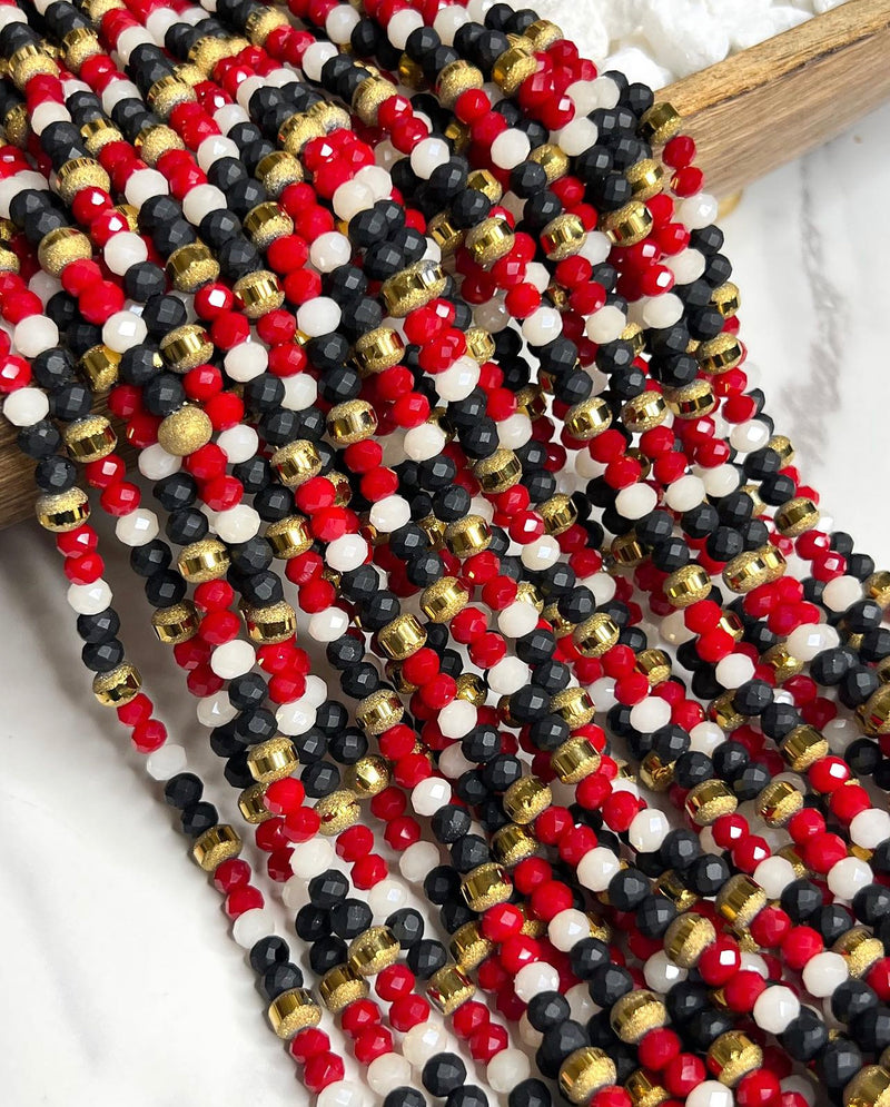 4x6mm Glass Crystal Rondelle Beads | Glass Crystal Beads | 15” Strand
