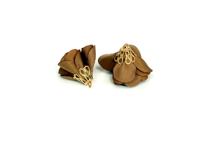1" Tassels | Mini Flower Tassels | Light Gold Cap | Tassel Pendants | Sold in Pairs | Multiple Colors | DIY Jewelry Designs
