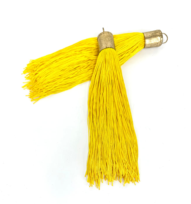 9 Inch Long Silk Tassels with Textured Brass Caps – Vibrant Jewelry Making Components for Statement Necklaces, Earrings & DIY Designs