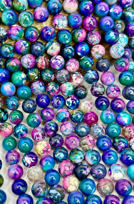 10mm Smooth Multicolor Fire Agate Gemstone Beads | Agate Gemstone Beads | Multicolor Agate | DIY Jewelry Designs | 15" Strand
