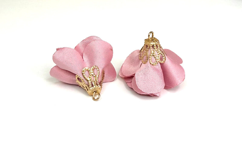 1" Tassels | Mini Flower Tassels | Light Gold Cap | Tassel Pendants | Sold in Pairs | Multiple Colors | DIY Jewelry Designs