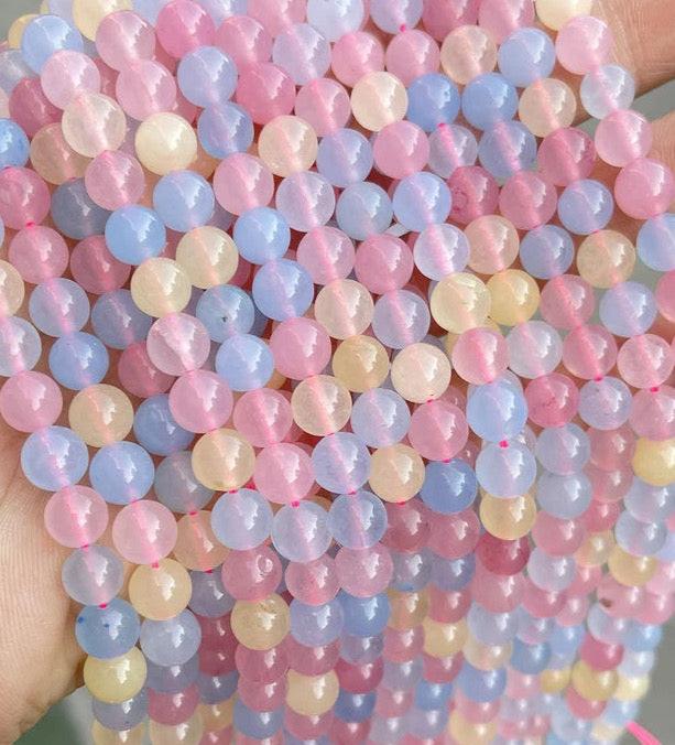 4mm Smooth Natural Multicolor Morganite Gemstone Beads | Healing & Energy Gemstone Beads | DIY Jewelry Designs | One Strand
