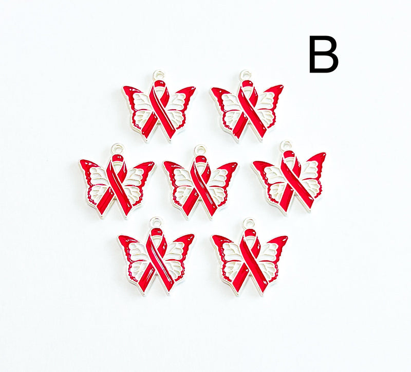 Alloy Breast Cancer Awareness Charm |Pink Ribbon Pendant | Alloy Hope Charms |Charm for Jewelry Making | 1 Piece