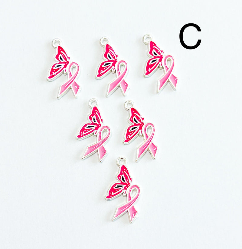 Alloy Breast Cancer Awareness Charm |Pink Ribbon Pendant | Alloy Hope Charms |Charm for Jewelry Making | 1 Piece