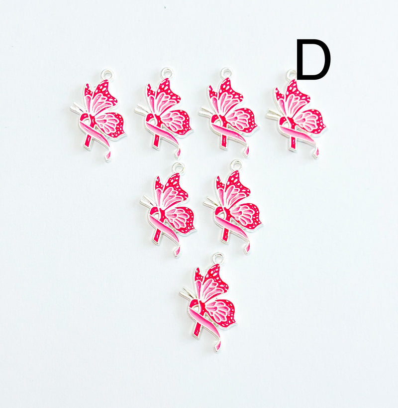 Alloy Breast Cancer Awareness Charm |Pink Ribbon Pendant | Alloy Hope Charms |Charm for Jewelry Making | 1 Piece