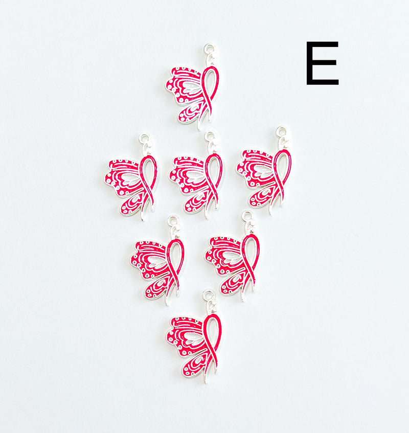 Alloy Breast Cancer Awareness Charm |Pink Ribbon Pendant | Alloy Hope Charms |Charm for Jewelry Making | 1 Piece