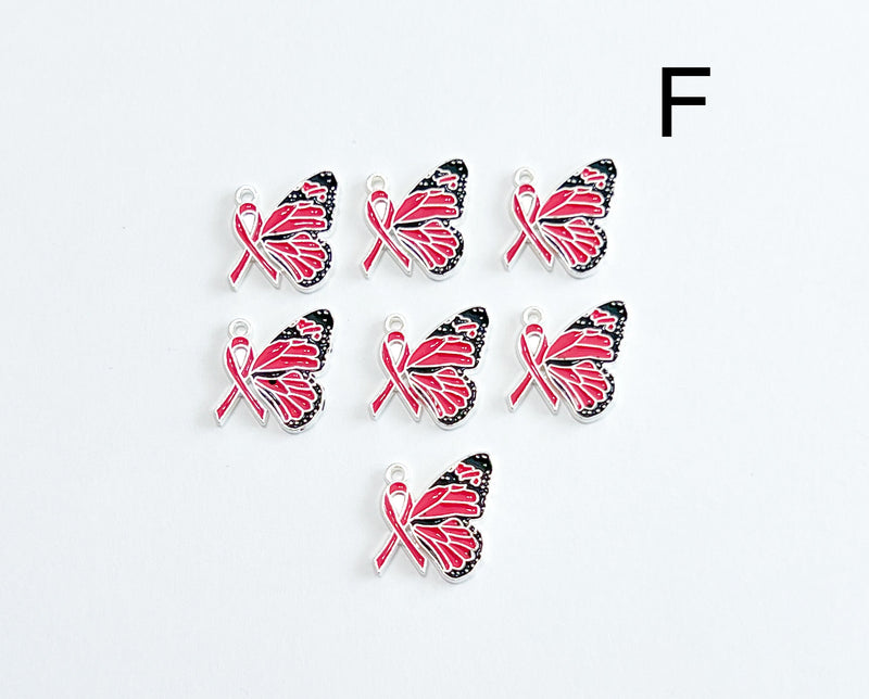 Alloy Breast Cancer Awareness Charm |Pink Ribbon Pendant | Alloy Hope Charms |Charm for Jewelry Making | 1 Piece