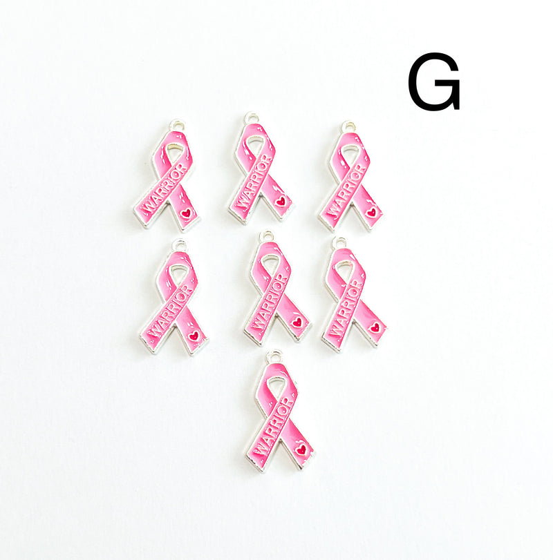 Alloy Breast Cancer Awareness Charm |Pink Ribbon Pendant | Alloy Hope Charms |Charm for Jewelry Making | 1 Piece