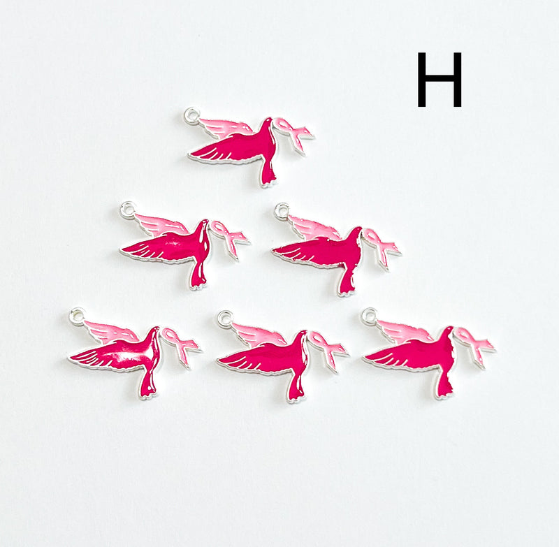Alloy Breast Cancer Awareness Charm |Pink Ribbon Pendant | Alloy Hope Charms |Charm for Jewelry Making | 1 Piece