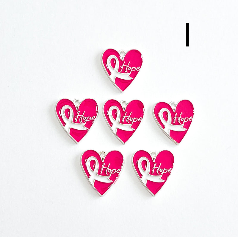 Alloy Breast Cancer Awareness Charm |Pink Ribbon Pendant | Alloy Hope Charms |Charm for Jewelry Making | 1 Piece