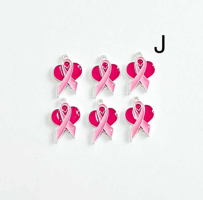 Alloy Breast Cancer Awareness Charm |Pink Ribbon Pendant Alloy Hope Charms |Charm for Jewelry Making Piece