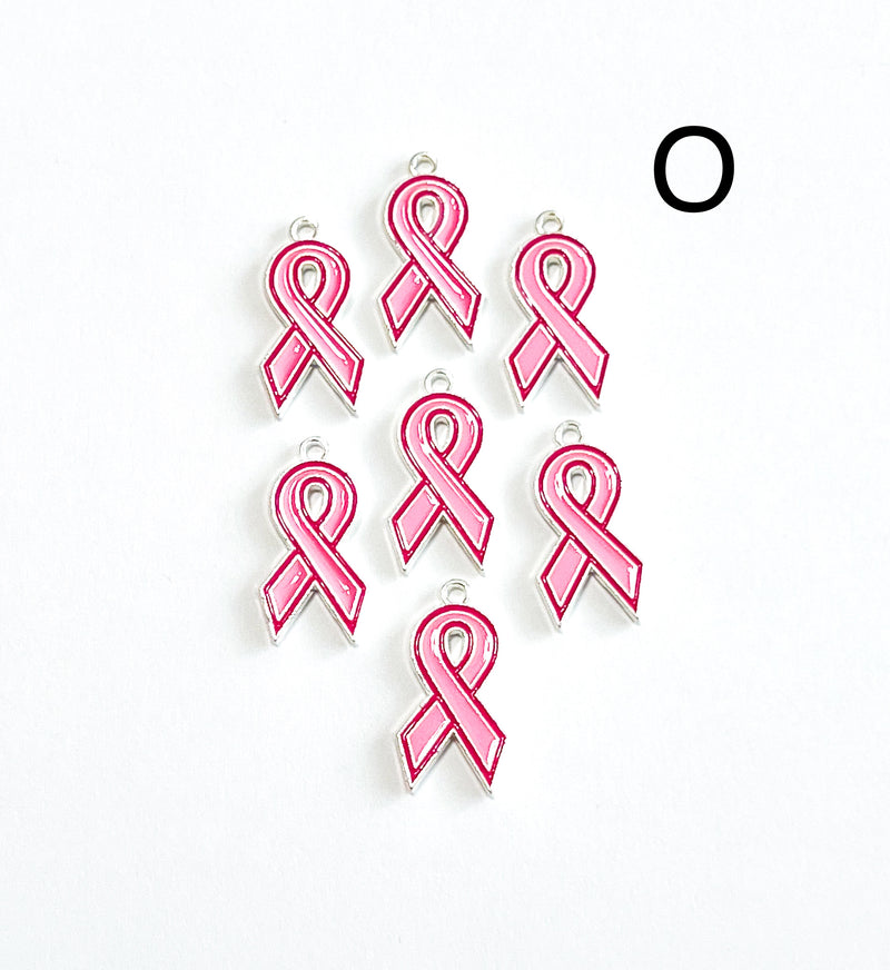 Alloy Breast Cancer Awareness Charm |Pink Ribbon Pendant | Alloy Hope Charms |Charm for Jewelry Making | 1 Piece