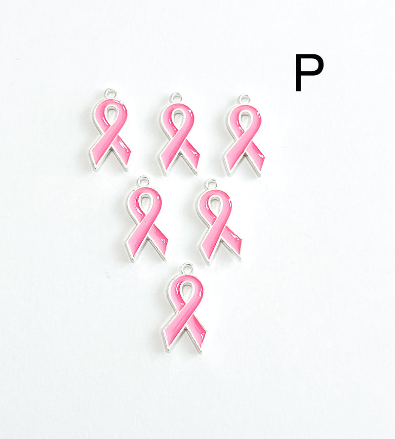 Alloy Breast Cancer Awareness Charm |Pink Ribbon Pendant | Alloy Hope Charms |Charm for Jewelry Making | 1 Piece