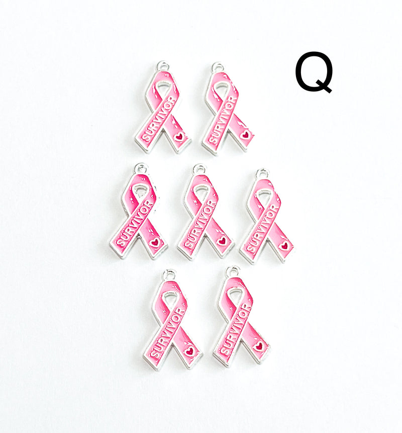 Alloy Breast Cancer Awareness Charm |Pink Ribbon Pendant | Alloy Hope Charms |Charm for Jewelry Making | 1 Piece
