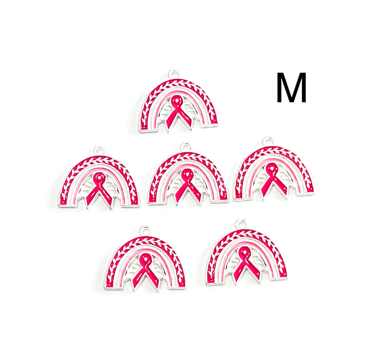 Alloy Breast Cancer Awareness Charm |Pink Ribbon Pendant | Alloy Hope Charms |Charm for Jewelry Making | 1 Piece