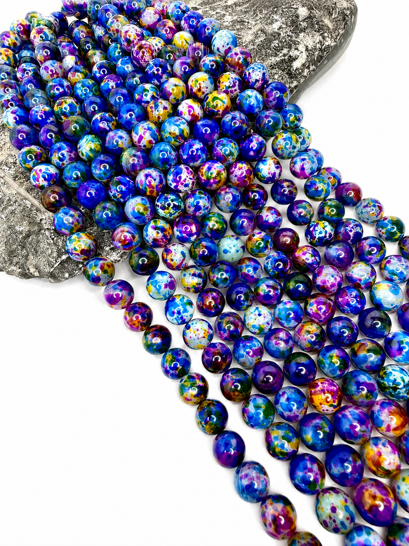 10mm Smooth Multicolor Fire Agate Gemstone Beads | Agate Gemstone Beads | Multicolor Agate | DIY Jewelry Designs | 15" Strand