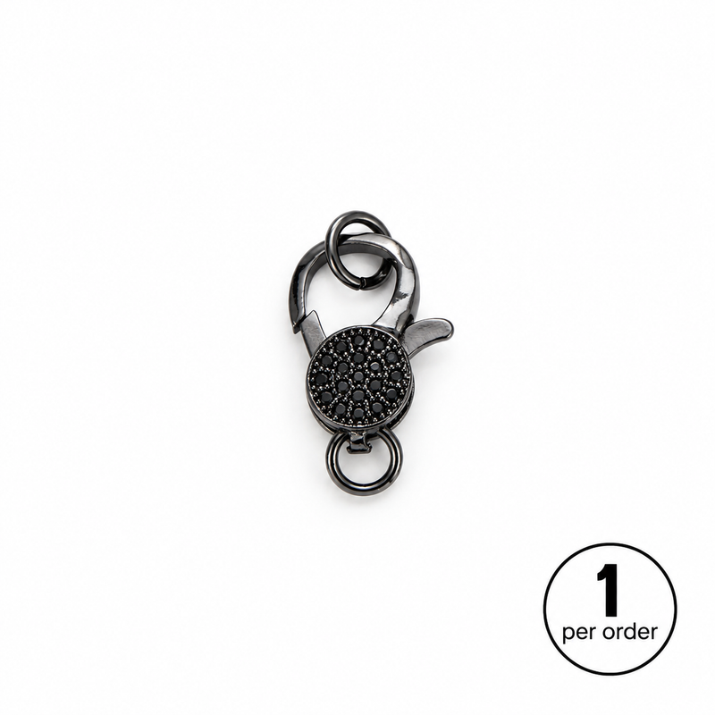 12×25mm Micro Pavé CZ Lobster Clasps – Black, Silver & Gold | 1 Piece