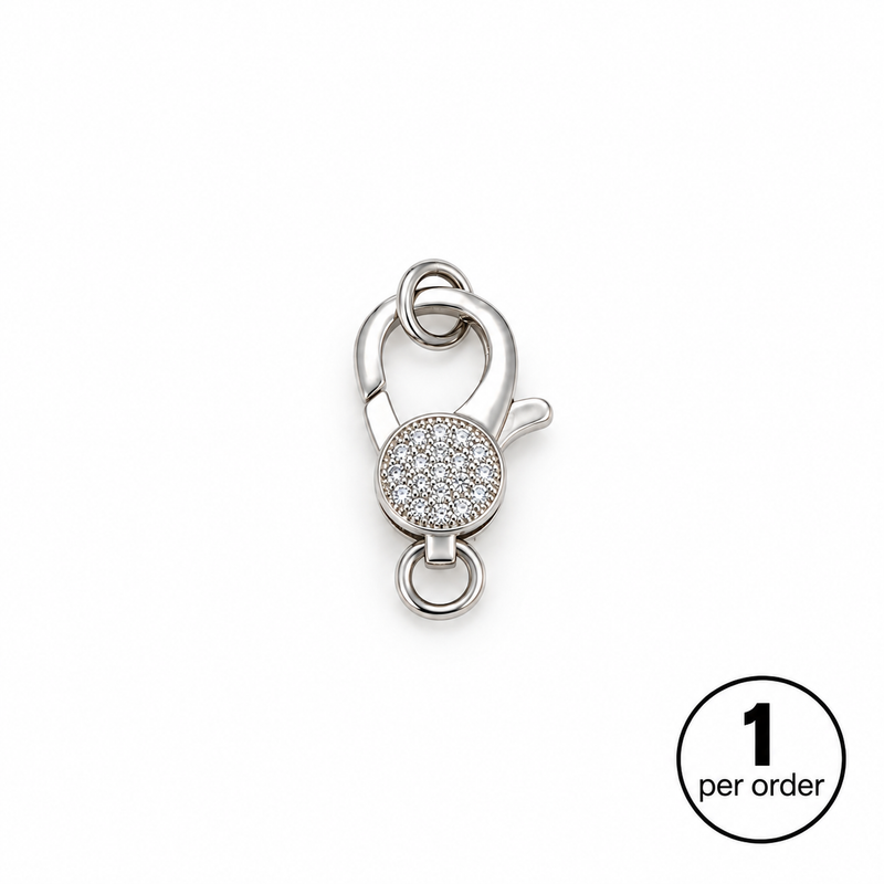 12×25mm Micro Pavé CZ Lobster Clasps – Black, Silver & Gold | 1 Piece