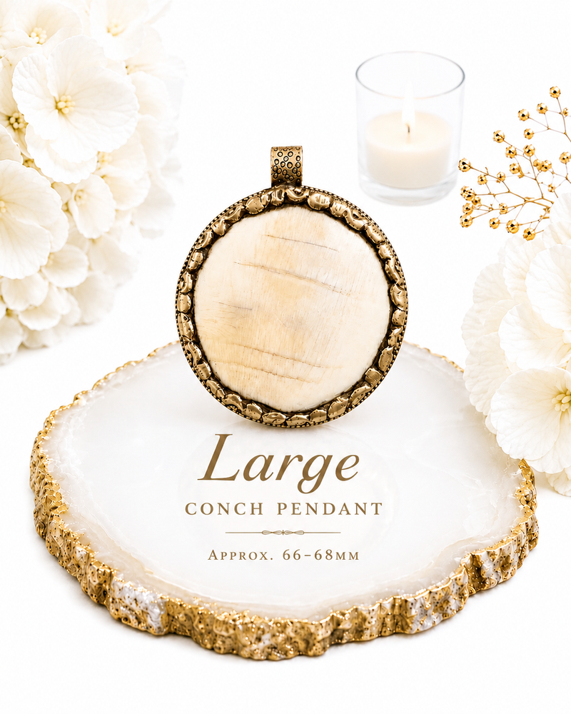 Soldered Conch Pendant | Handmade Natural Conch Shell Pendant | Large, Medium & Small Sizes