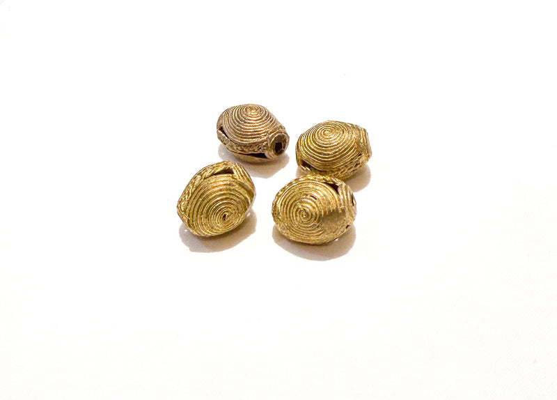 15x19mm African Brass Beads Lost Wax Beads | Brass Drum Bead | DIY Jewelry Designs | 2 Beads