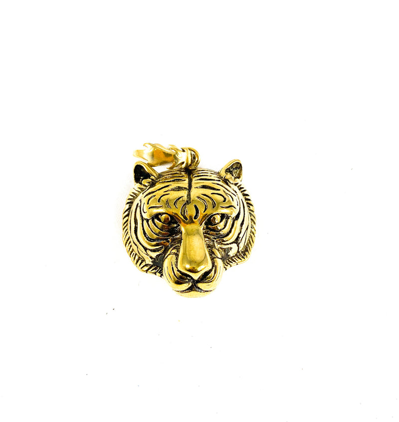 Stainless Steel Lion & Tiger Head Pendants with Bail | Silver & Gold Plated | 45.72mm–50.8mm