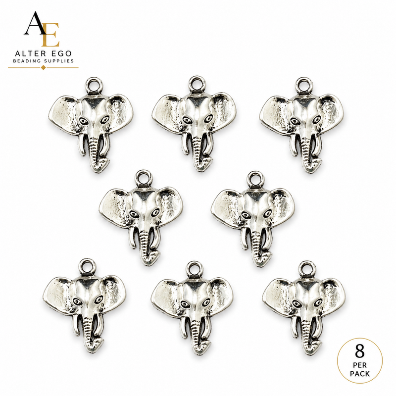 26mm Silver Elephant Charms